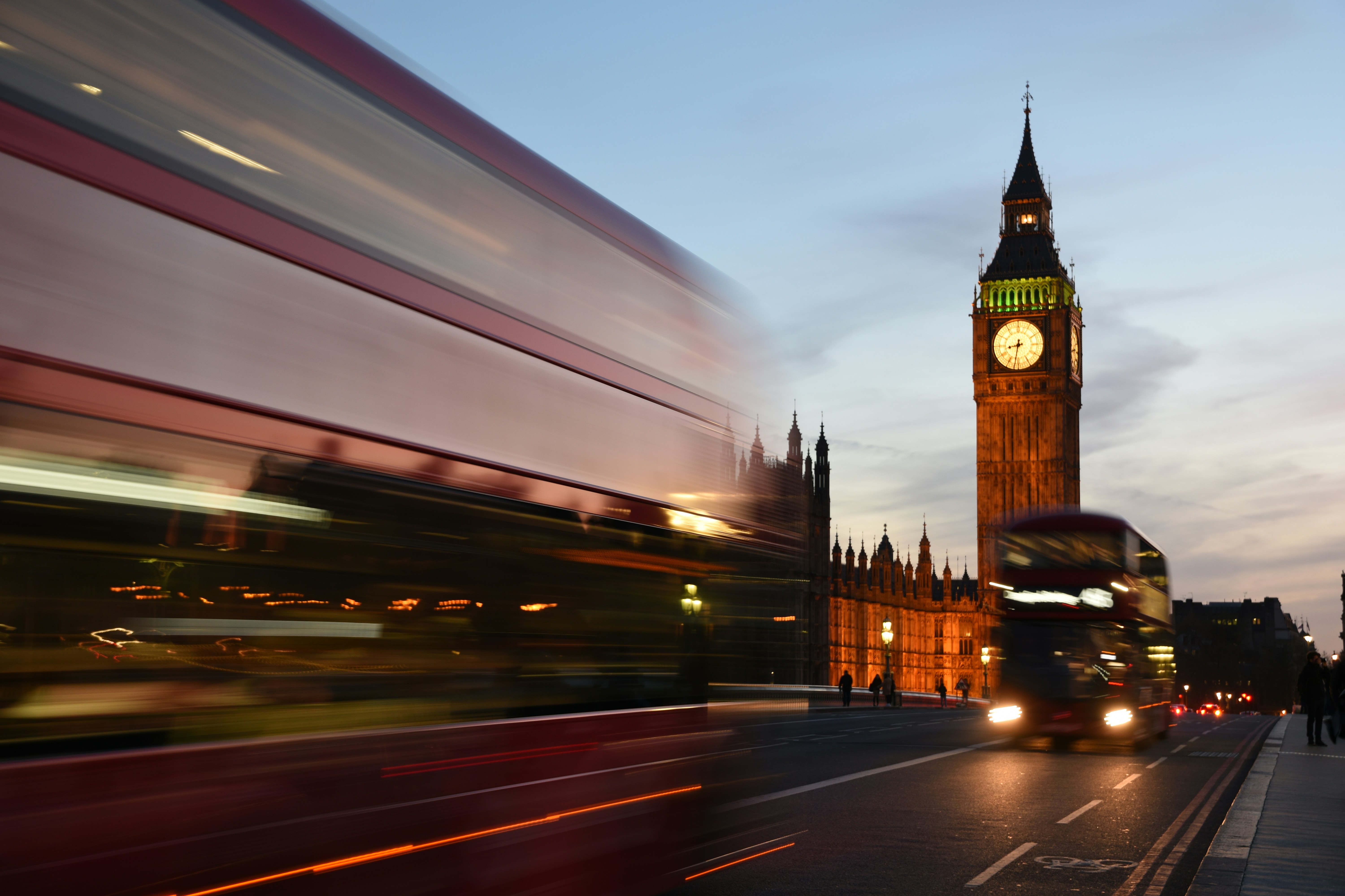 London cityscape at dusk